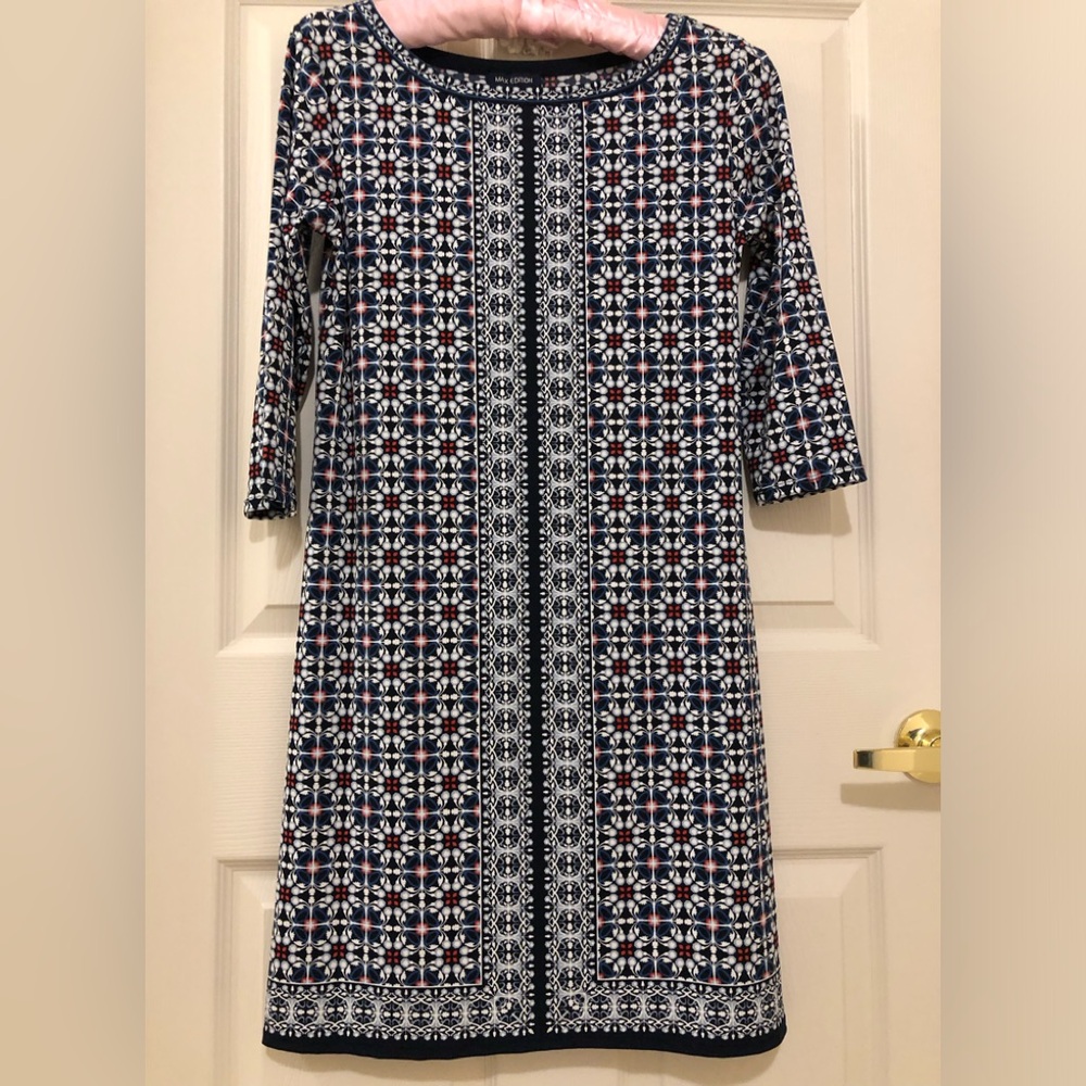 Mosaic Print Tunic Dress with 3/4 Length Sleeves *New!